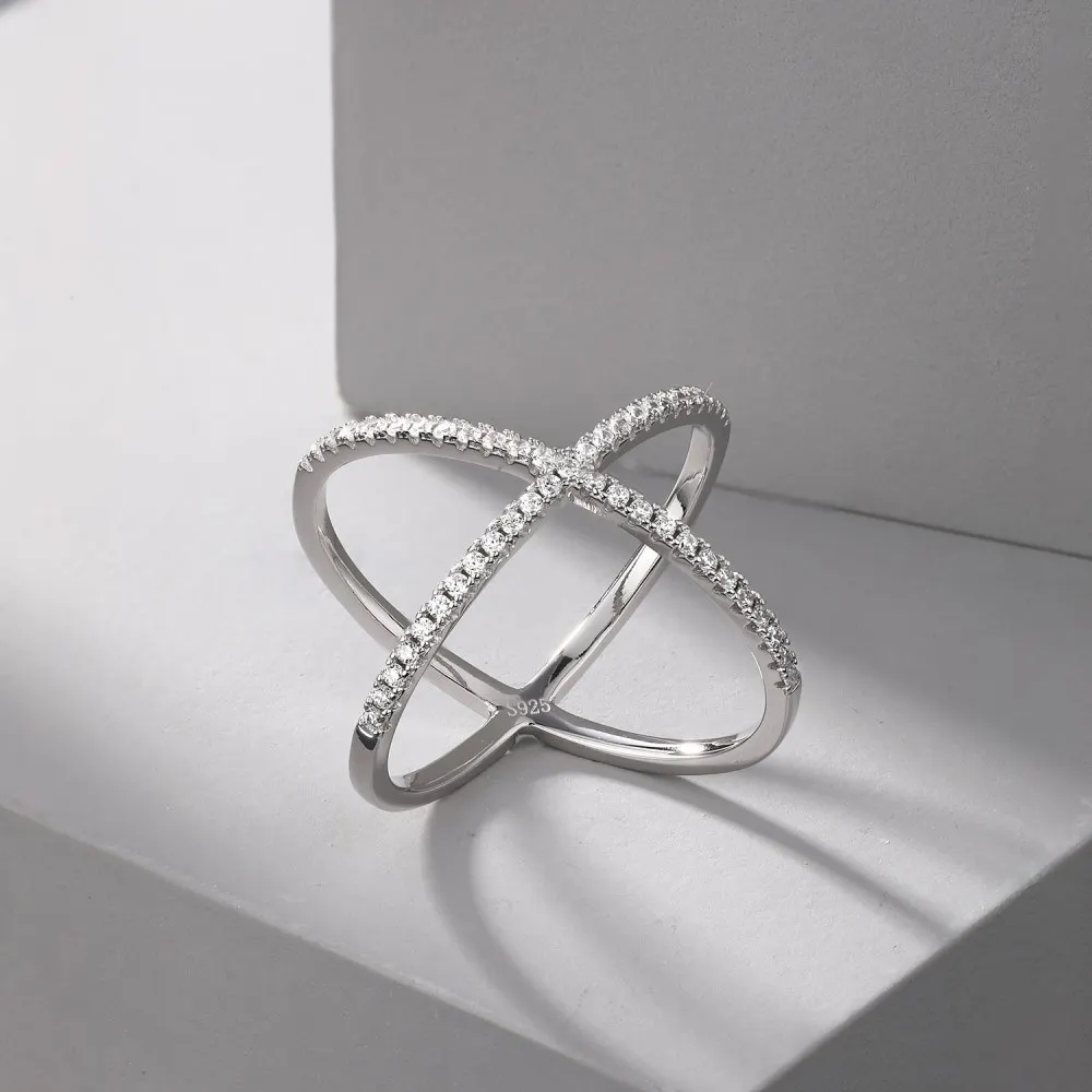 CHOOSE YOUR COLOR Criss Cross Infinity Heart Promise Ring .925 Sterling...