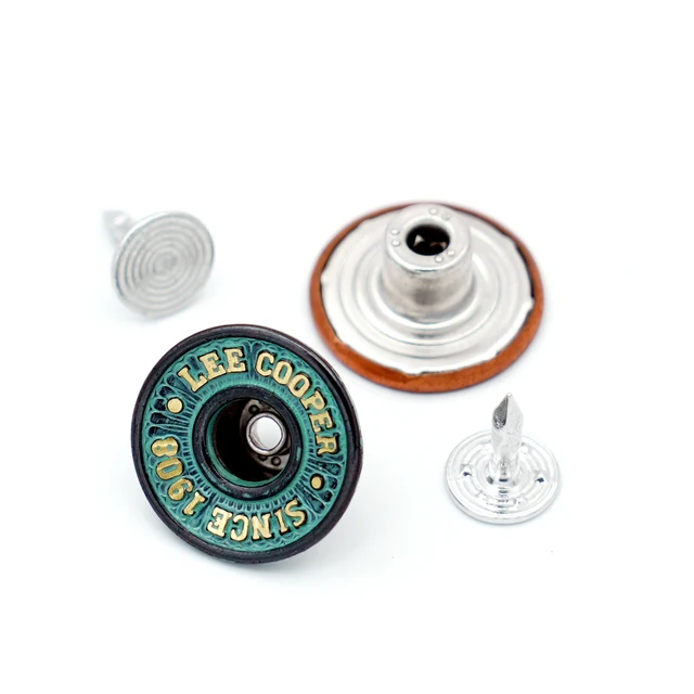Decorative Fancy Retro Metal Navy Blue Denim Tack Buttons and Rivets Custom Denim Jean Jacket Buttons Per kg Price