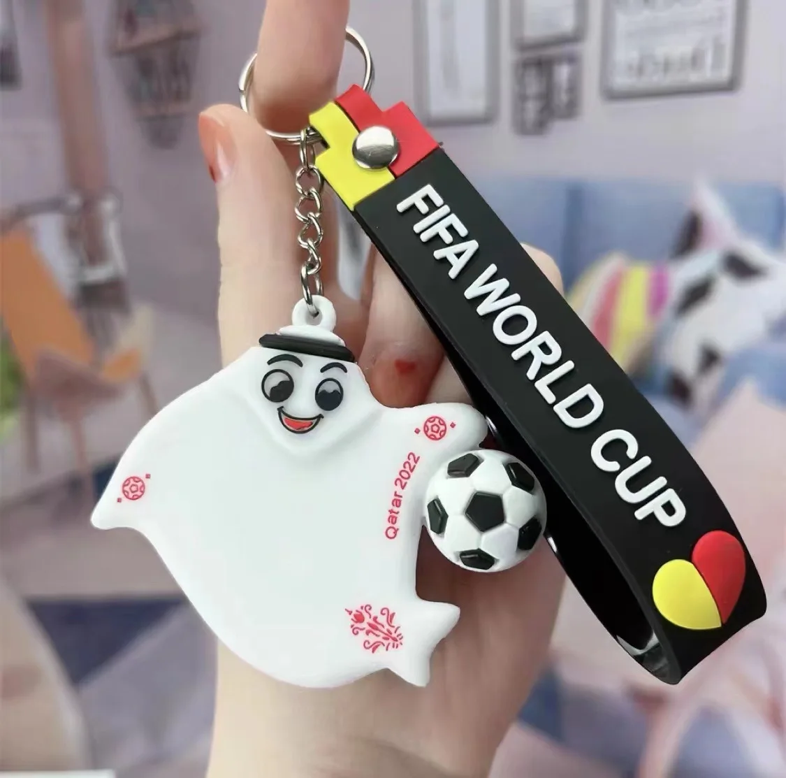 2022 football Cup Qatar mascot figurine fan supplies souvenir pendant keychain gift_8