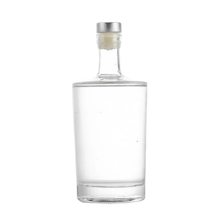 Tyhjä lasiviinipullo 50 ml pyöreä korkkitiiviste Whisky Vodka -vesihajottimelle Saatavilla 100 ml 500 ml 750 ml koot