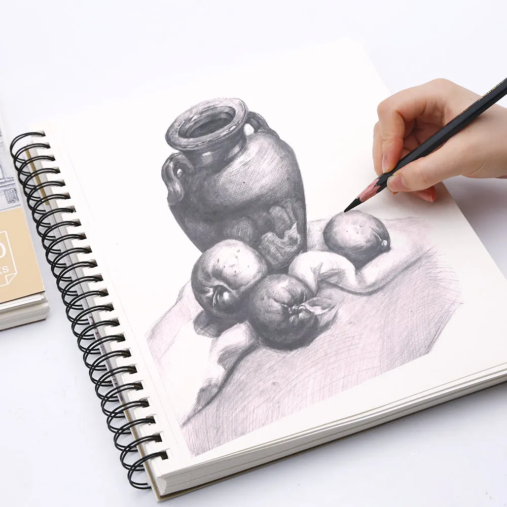 Artmate Sketch Paper Pad 9x12 Inch 100 Sheets 60lb/90gsm 2 Pack,Spiral