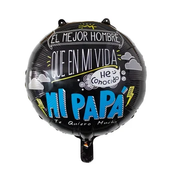 Newest Design Happy Father's day Feliz Dia Papa Helium Filling Gift Toy Spanish Balloons Globe