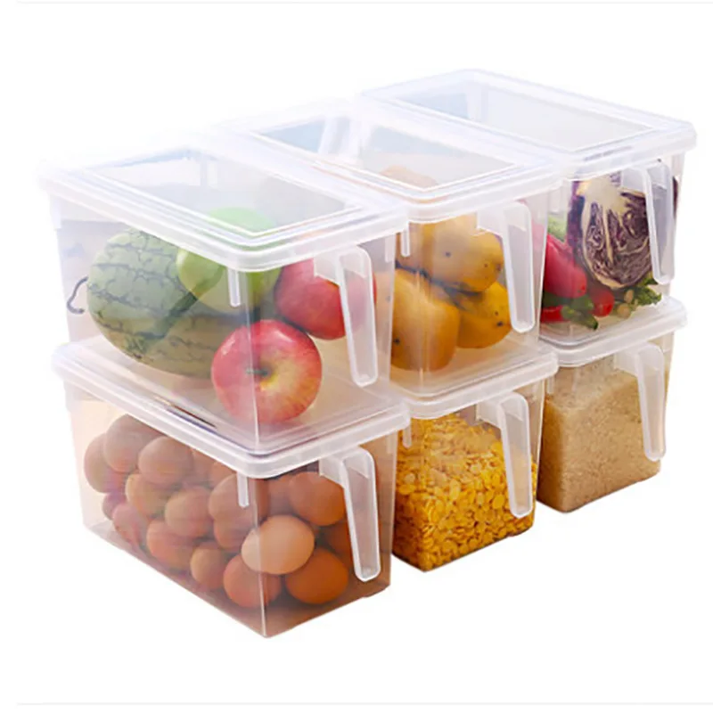 Transparent 4L Refrigerator storage Box Drawer Kitchen Fruit Food vegetable fruit crisper with lid sealed storage box