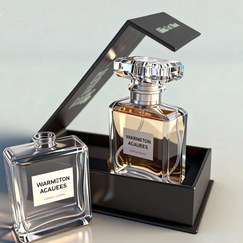 Square Premium 20ml 30ml 100ml  50ml Clear Empty Glass Perfume Bottle with Box Packaging