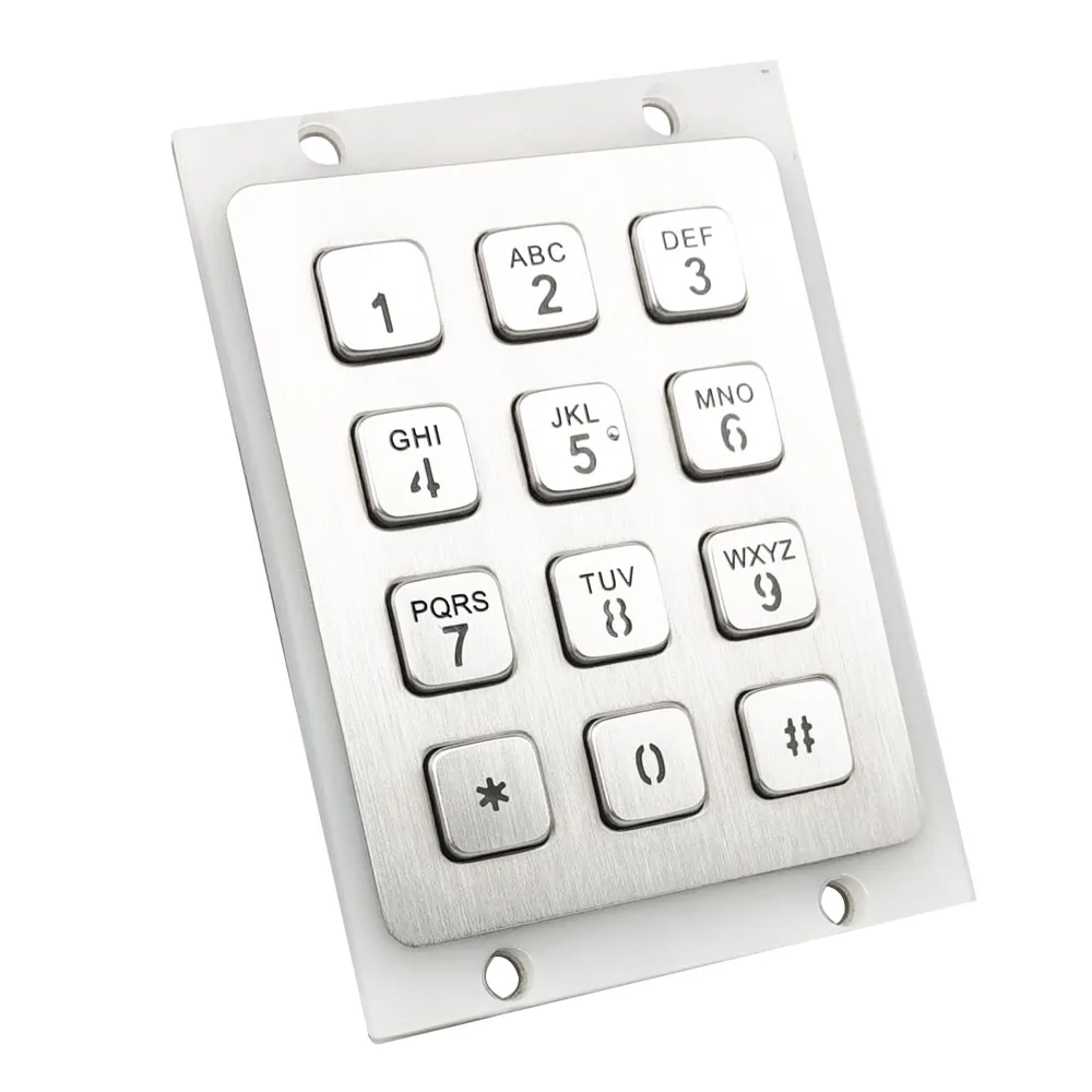 support bank debit credit card reader rugged PCI metal keypad with 12 keys