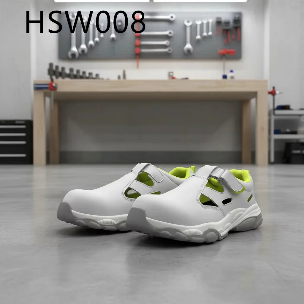 ZYF,chemical Plant Hollow-out Design Anti-static White Safety Shoes Pharmaceutical Standard Anti-bacteria Work Clogs HSW008