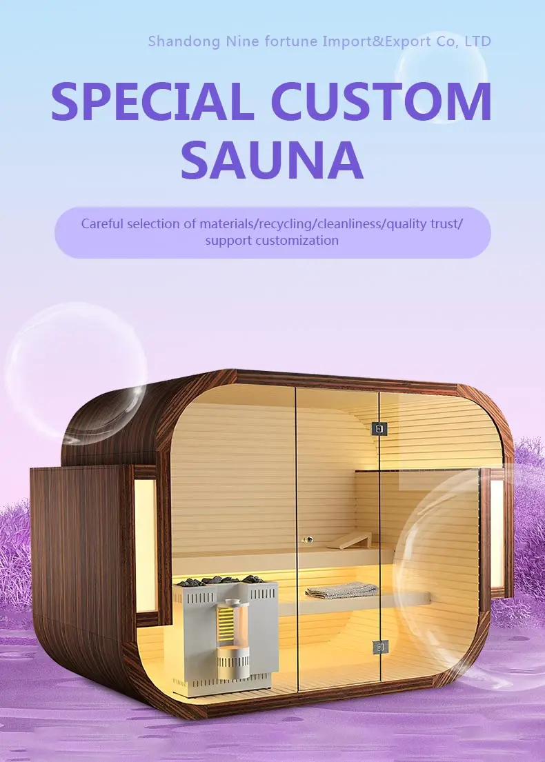 Luxury Outdoor Square Steam Sauna For 4-6 People Wet Steam Panoramic ...