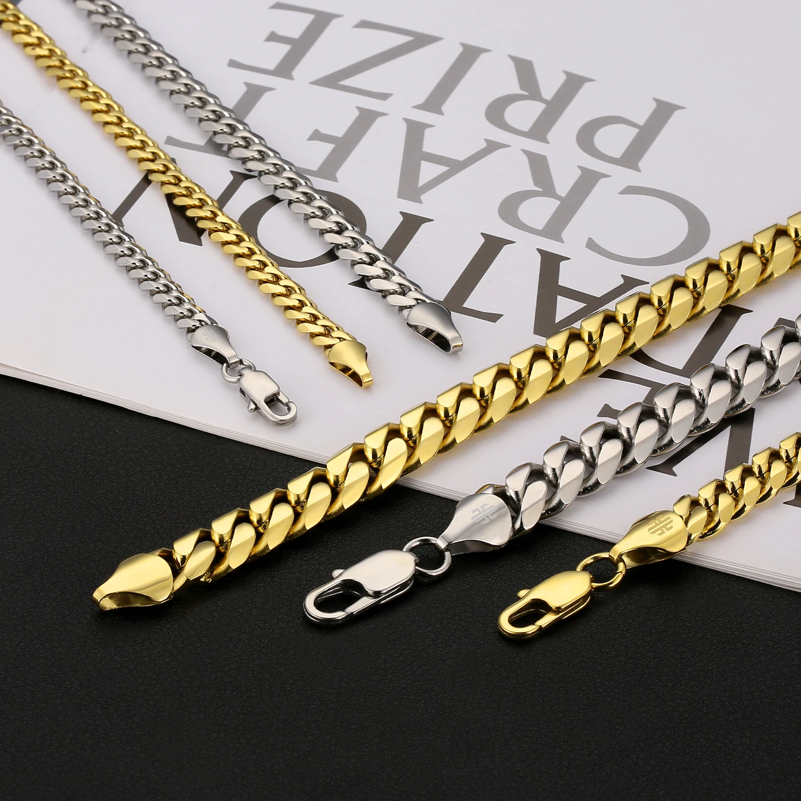 Miami Cuban 14K Gold Plated Necklace Diamond Cut Chain