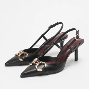 2026 Women's High Quality Stilettos Formal High Heeled Sandals with Buckle Strap Closure 7cm Heel for Spring Summer