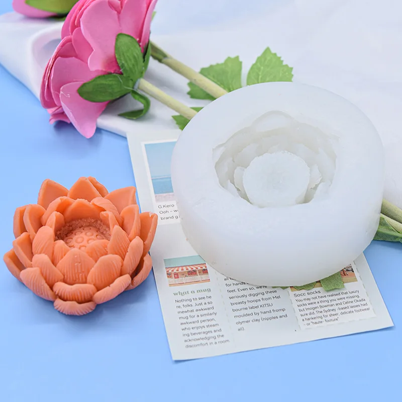 Lotus Leaf Silicone Candle Mold Homemade Plaster Aromatherapy Handmade DIY Tool Baking supplier