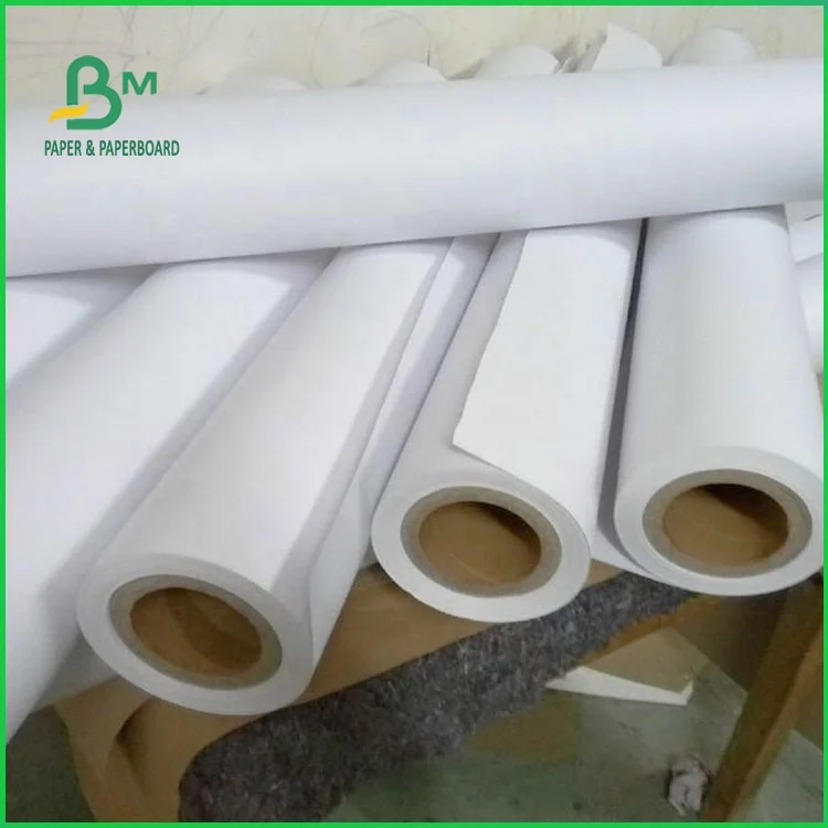 45gsm Large Format Uncoated White CAD Drawing Plotter Paper Roll