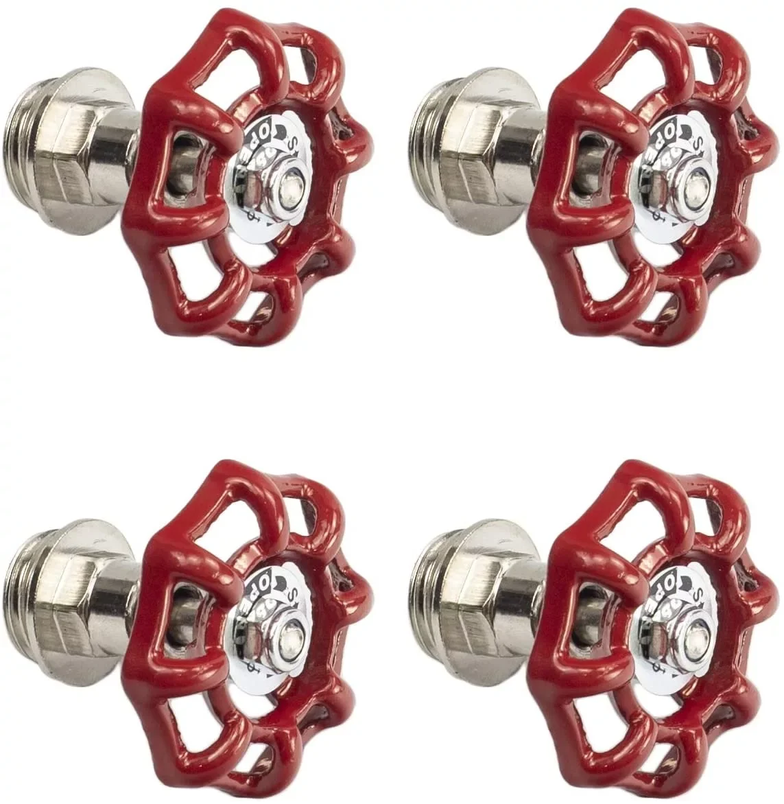 6-Pack Red Gate Valve Handwheels - 3 Inch Diameter With 8x8mm Square Hole Replacement