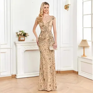 New Women's Fashion Rhinestone Evening Gown, Sexy Fitting Mermaid Dress for Ladies' Banquet