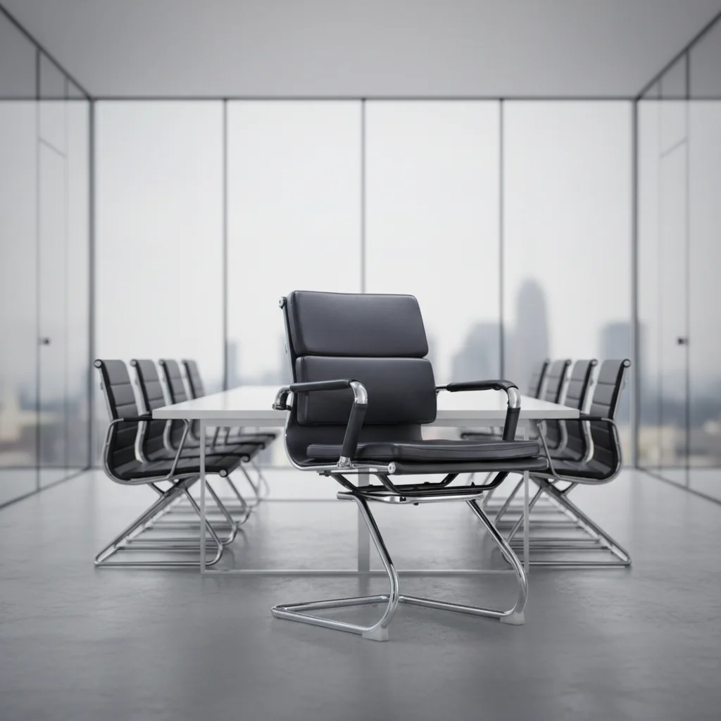Modern Ergonomic Leather  Chair with Metal Frame 4