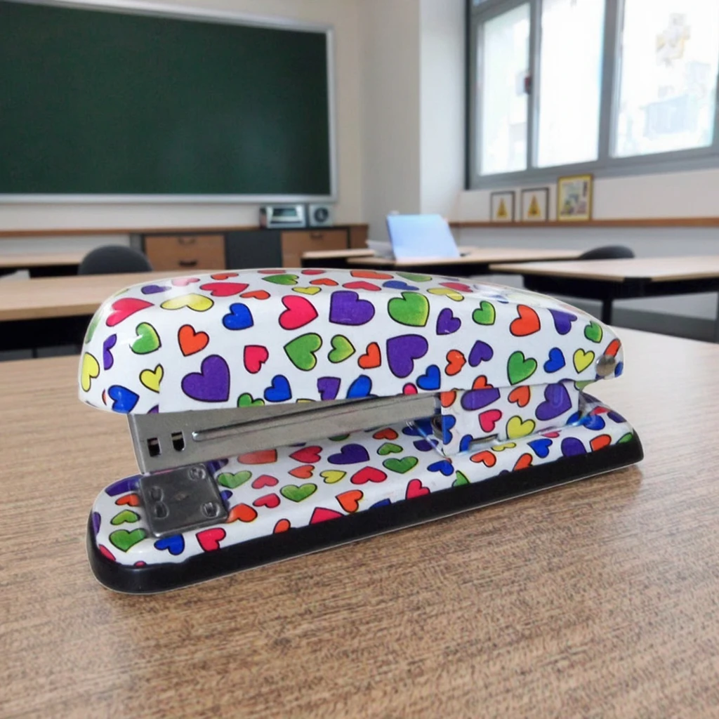 Fancy New Design Metal Manual Stapler 24/6 Staples Floral Flower Novelty Printed for Your Office or Classroom Use