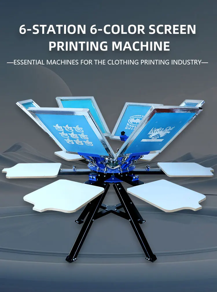 1-2-4-6-station Economical and practical: 6-station manual screen printing machine is preferred for small enterprises