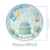 Blue paper plate 9inch 15pcs