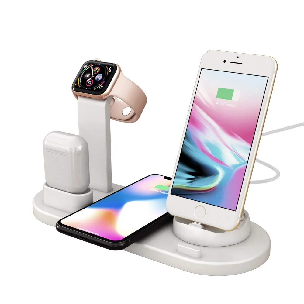 Newly Holder Phone Popular Multi Functional 6 In1 4 in 1 Wireless Charger Fast Charging Dock Stand Desktop Charging Station