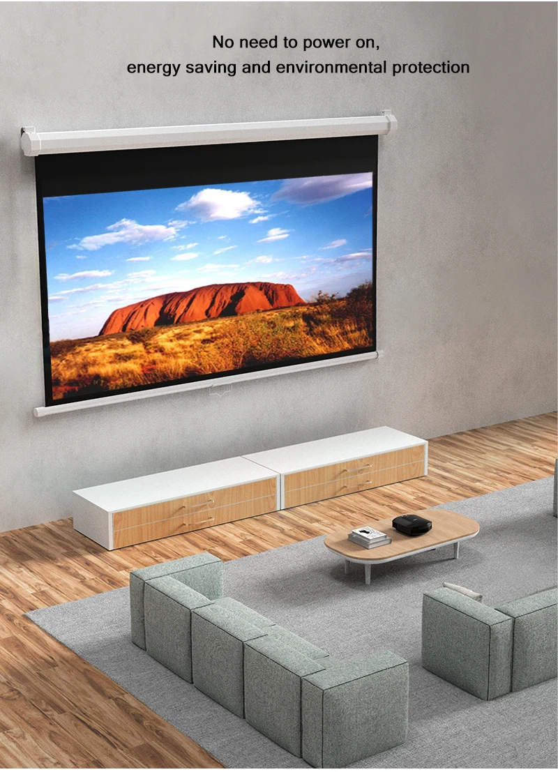 120" 169 Retractable Manual Pulldown Projector Screen /manual