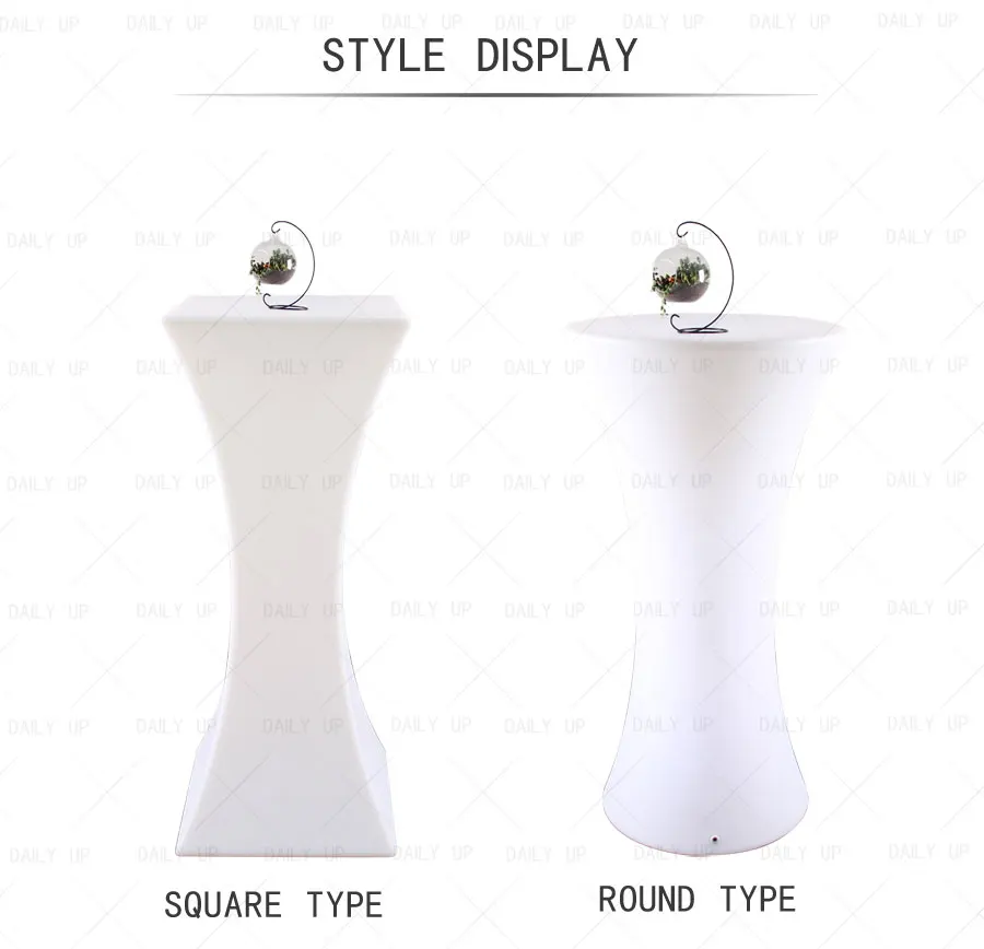 Chargeable Led Light Bar Table Round Night Club Table Square Wedding Party Table Exhibition Desk With Battery Remote