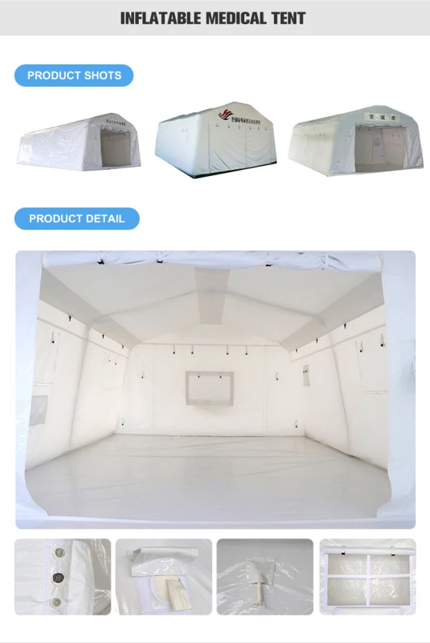 Factory Price 5 Man 6 Man 10 Man Inflatable Large Blackout Blow Up Air Beam Outdoor Toilet Showering Decontamination Tent manufacture