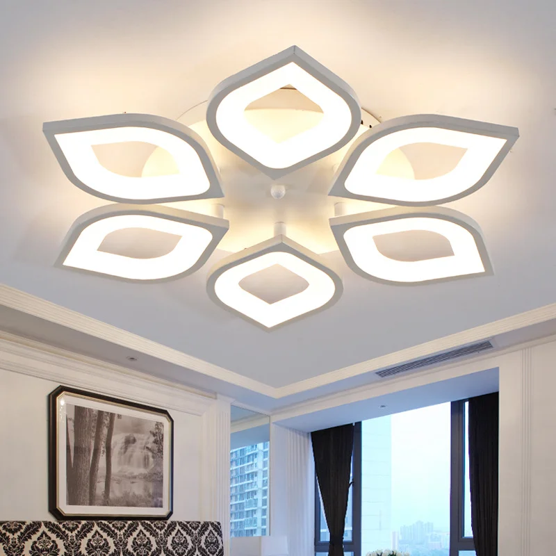 Nordic Light Luxury Led Ceiling Lamp for Aisle Dining Room Acrylic Multiple Heads Petal Lampshade Suitable Bedroom Furniture