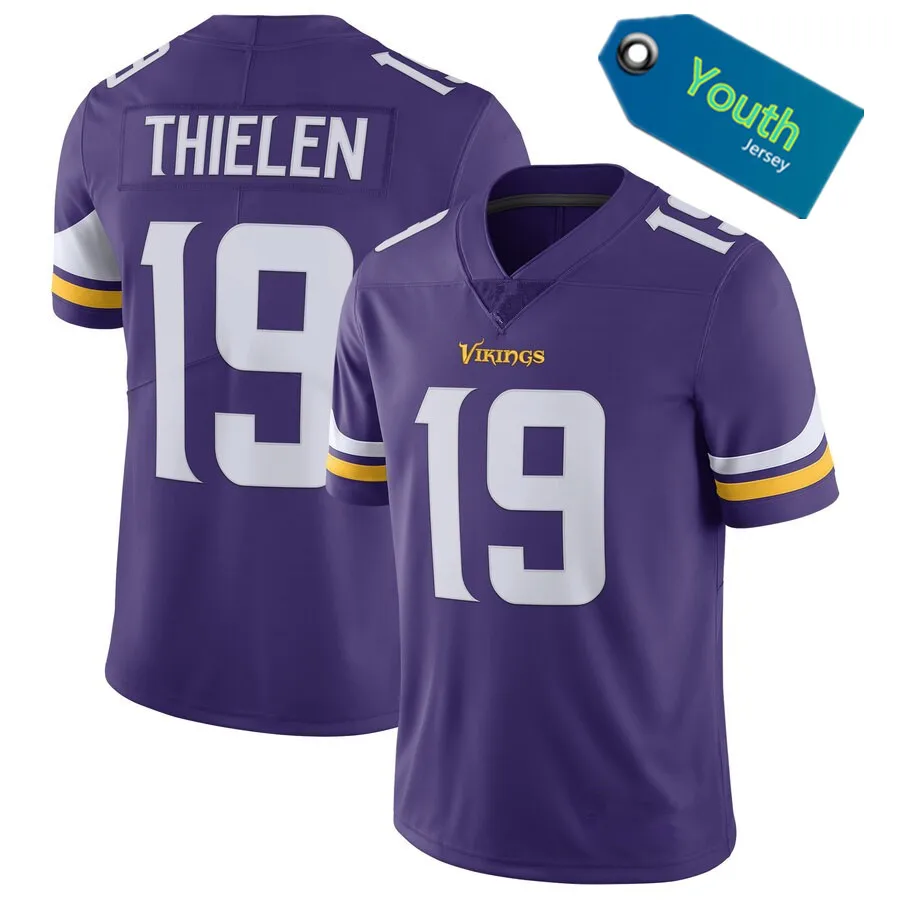 Wholesale Minnesota Youth Football Jerseys 19 Adam Thielen 33 Dalvin Cook 8  Cousins Smith Stitched VP Limited Jersey For KIDS - Purple From  m.