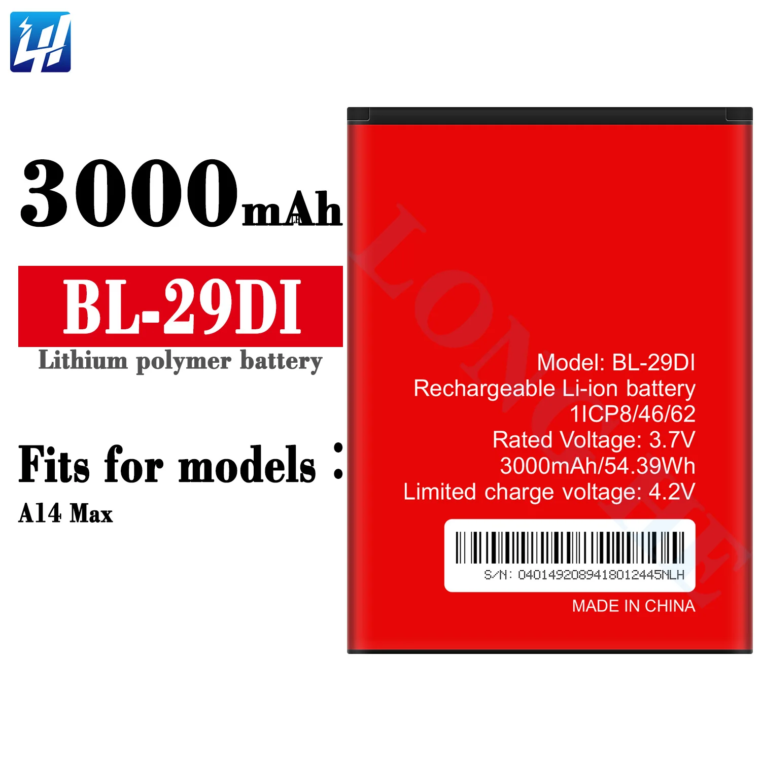 BL-29DI Li-Ion Battery for Itel A14 Max 3000mah Capacity