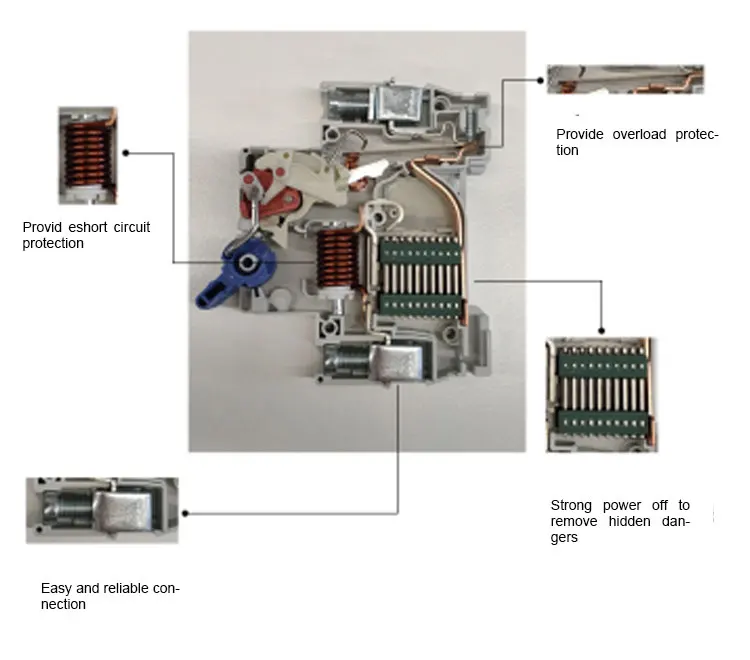 Ul Approved Circuit Breaker 1p 2p 3p 4p Switch Mcb Nader Breaker Ndb1 