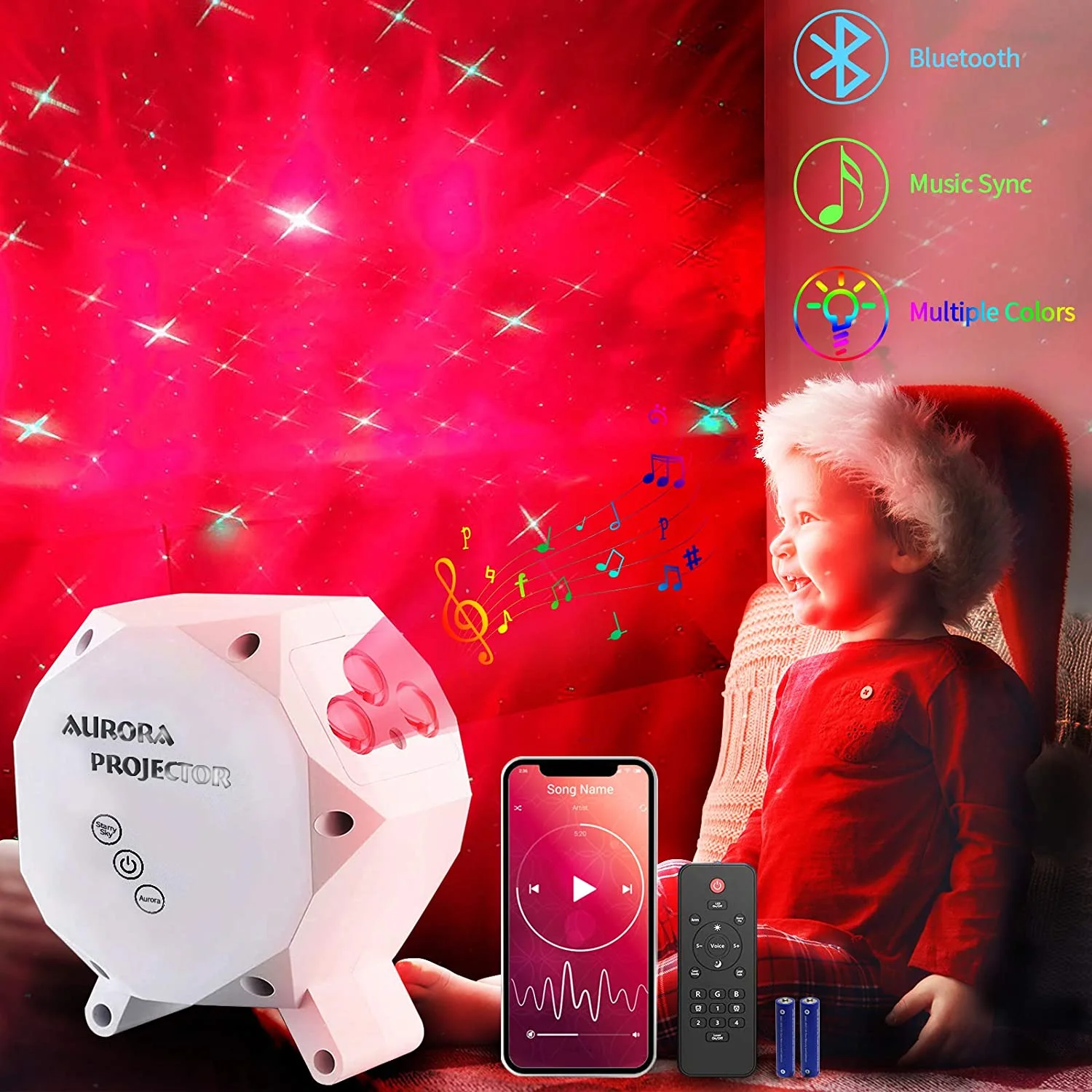 Новинка музыкальное освещение с дистанционным управлением колонка для вечеринки светодиодный проектор небула Звездный новинка ночного освещения