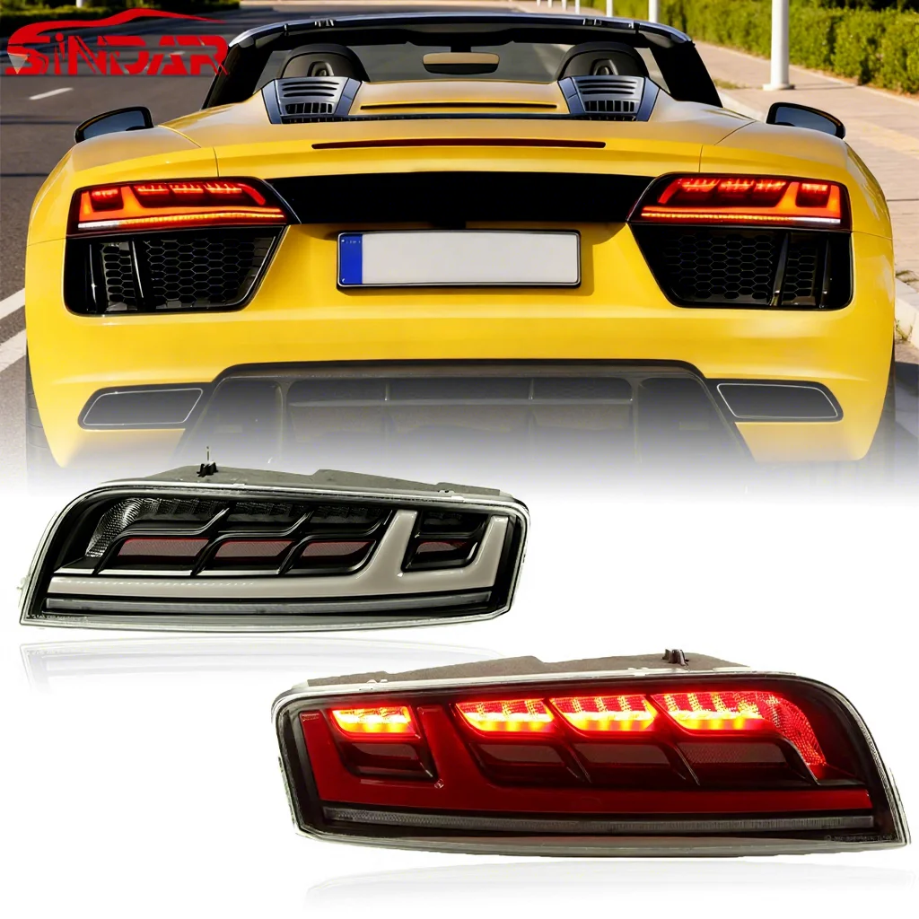 Sindar Auto LED Taillight Assembly Tail Lamp Accessories For Audi R8 V10 5.2 Fsi 2008-2016 1TH Gen