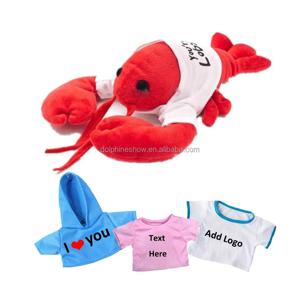 Red Soft Shrimp Plush Toy Cute Promotional Puppet Plush Lobster Toy