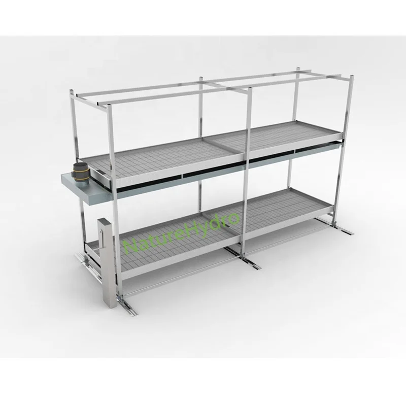 2022 Multi Tier Vertical Grow Racks Movable Ebb and Flow  Grow Table Hydroponic System