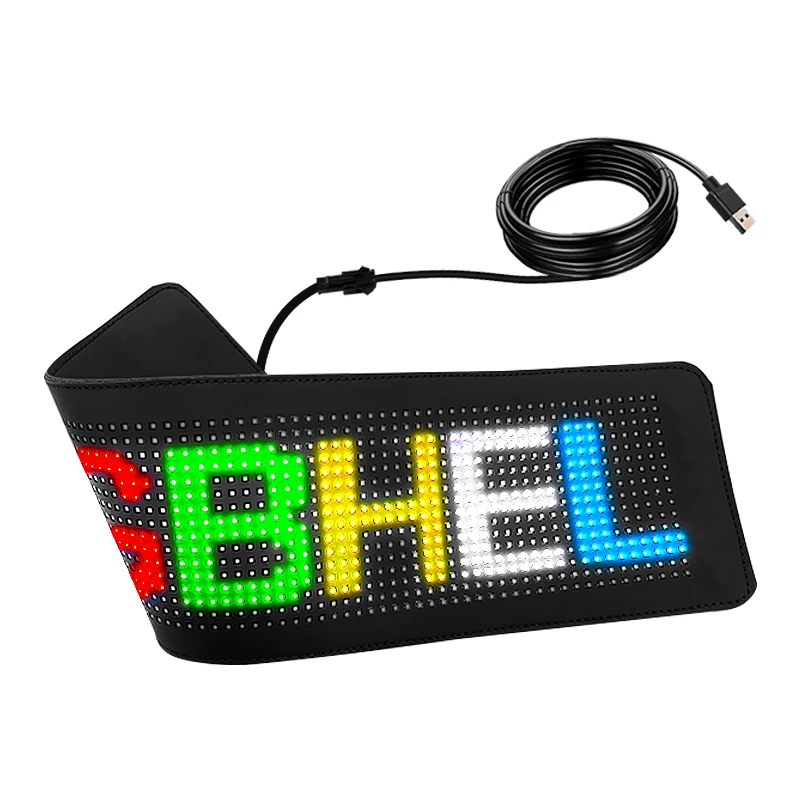 P5 16*64 Pixels Flexible LED Display Panel Car LED Sign APP Control RGB Screen Led Soft Billboard for Car, Bar, KTV