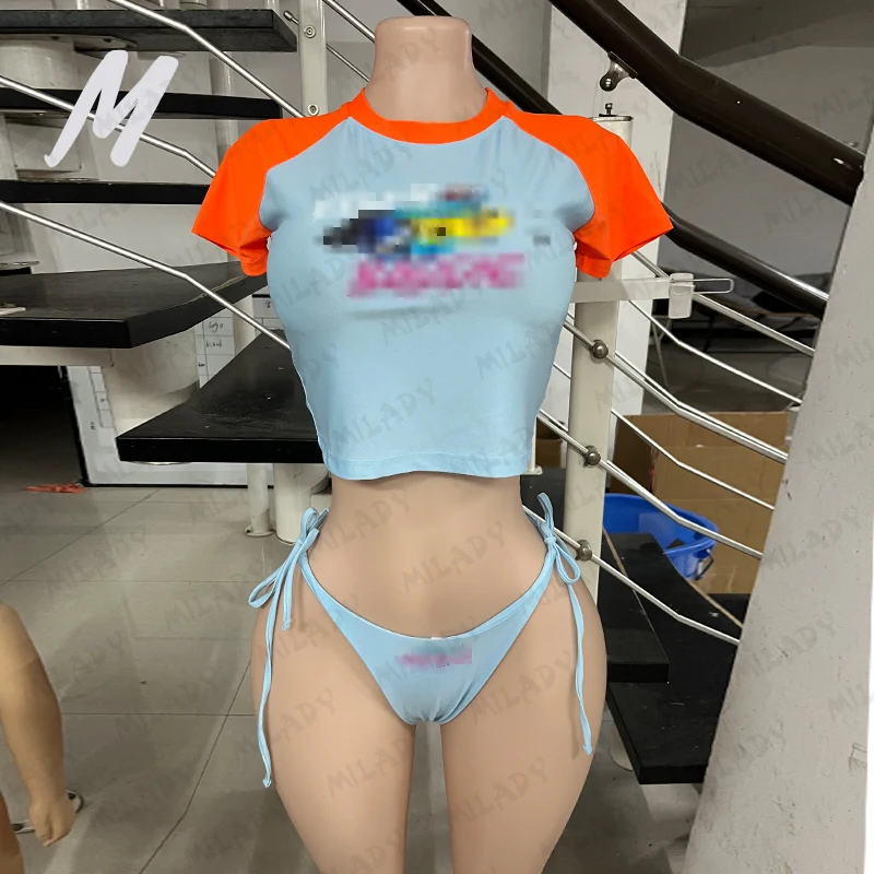 Custom Logo 3 Piece Set Swim Suits Women Swimming Wear Clothes Swimming Costumes Bikinis Beachwear Set Jumpsuit for Ladies