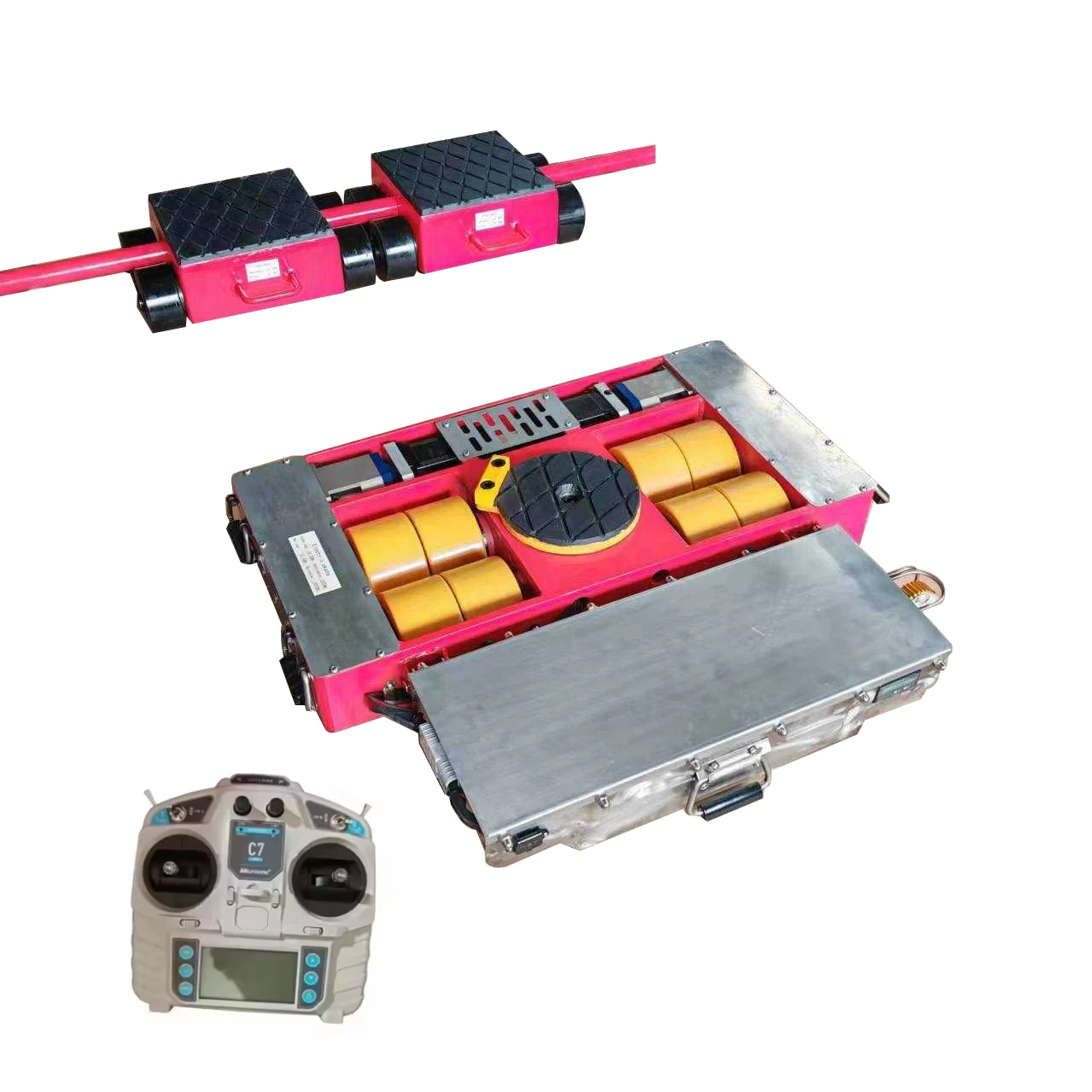 30 Ton Electric Machine Moving Skate 8 Wheels Type for Heavy Machine Carry Electric Cargo Trolley