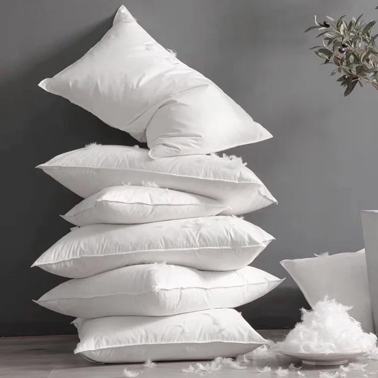 Manufacturer Cheap Hot Sale Sleeping OCS OEKO Certificates European Standard Hotel 2-4cm White 100% Duck Feather Pillow
