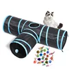 Black and blue striped T-shaped tunnel toy set