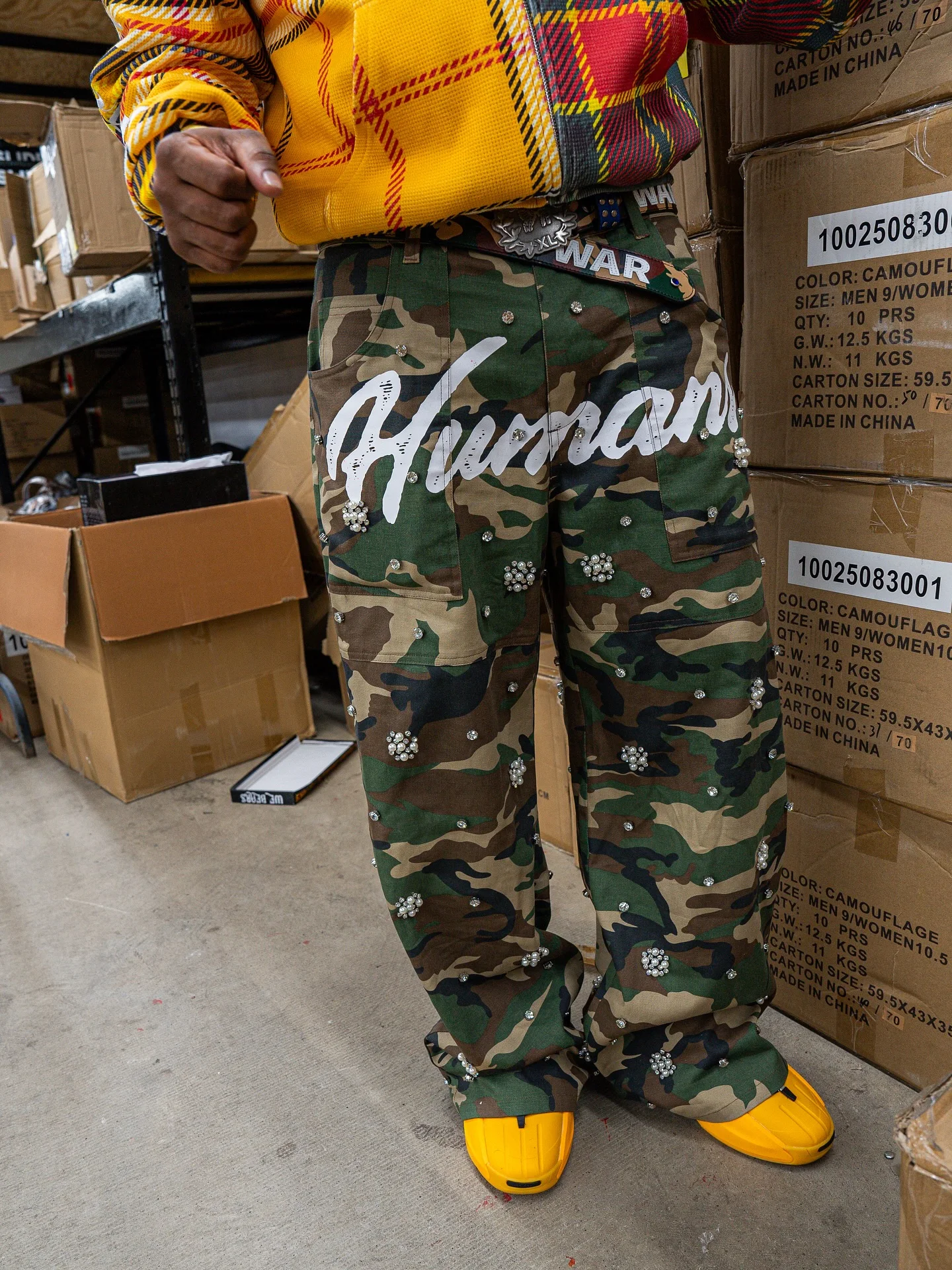 Custom High Quality Cotton Oversized Twill Baggy Wide Straight Leg Camouflage Carpenter Tactical Work Cargo Pants for Men gallery 5