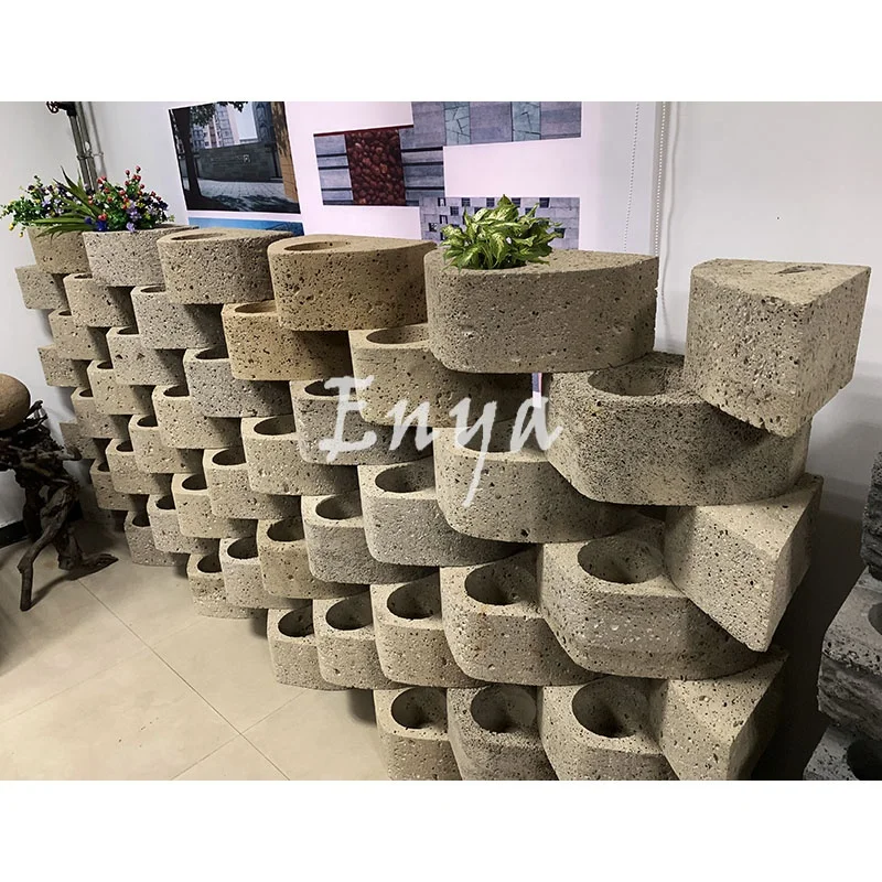 Vertical Backyard Landscaping Garden Boundary Retaining Wall Functional Decor Concrete Flower Planting Pot Living Wall Planter