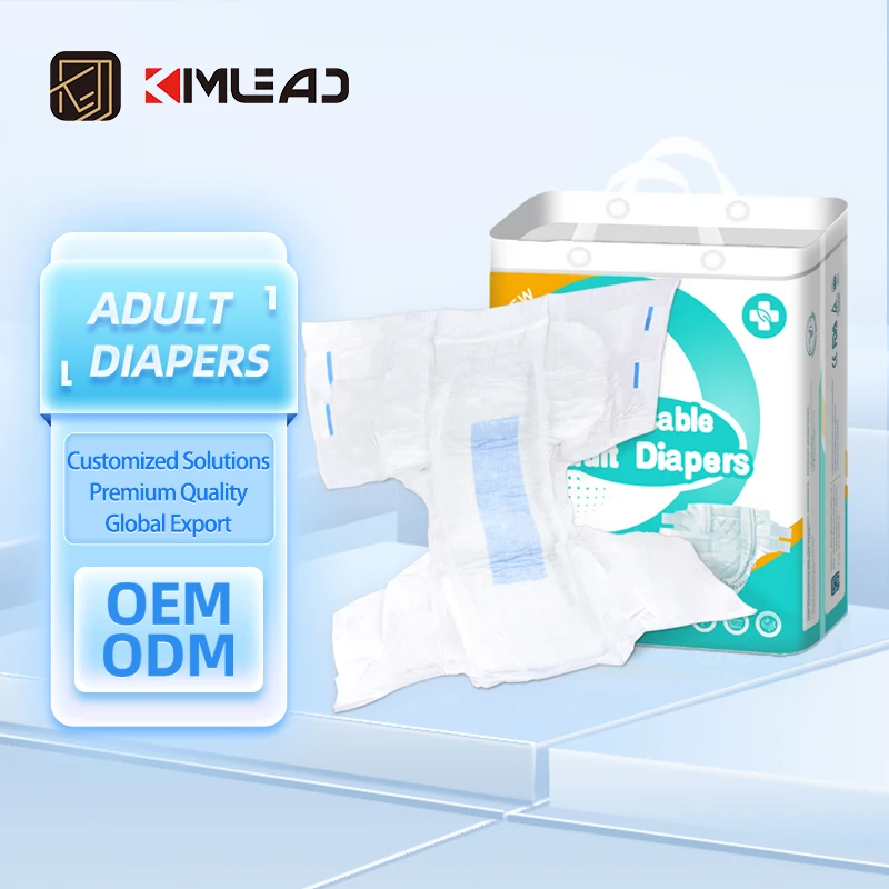 Wholesale Cheap in Bulk Elderly Nappies for Unisex Ultra Thick Adult Diapers Disposable Printed Abdl Free Sample XXL