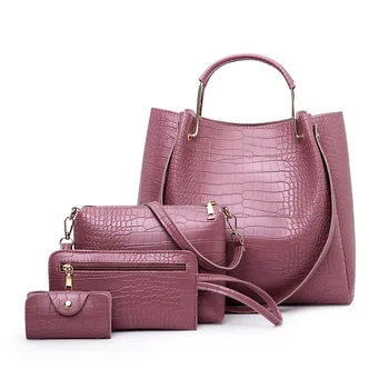 KALANTA Bolso de mano manufacture Women's Alligator Pattern High Quality Hand Bags Ladies Luxury 4 Piece Set PU Luxury Handbags