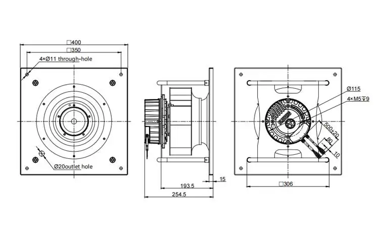 Kitchen Exhaust Fan, Plastic, HVAC, Radial - detail 10