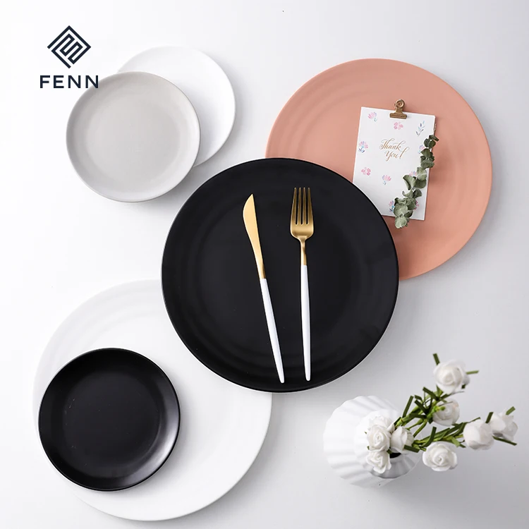 product fenn high performance matte glaze round shallow custom restaurant wedding ceramic plate dinning dishes serving for home or hotel-62