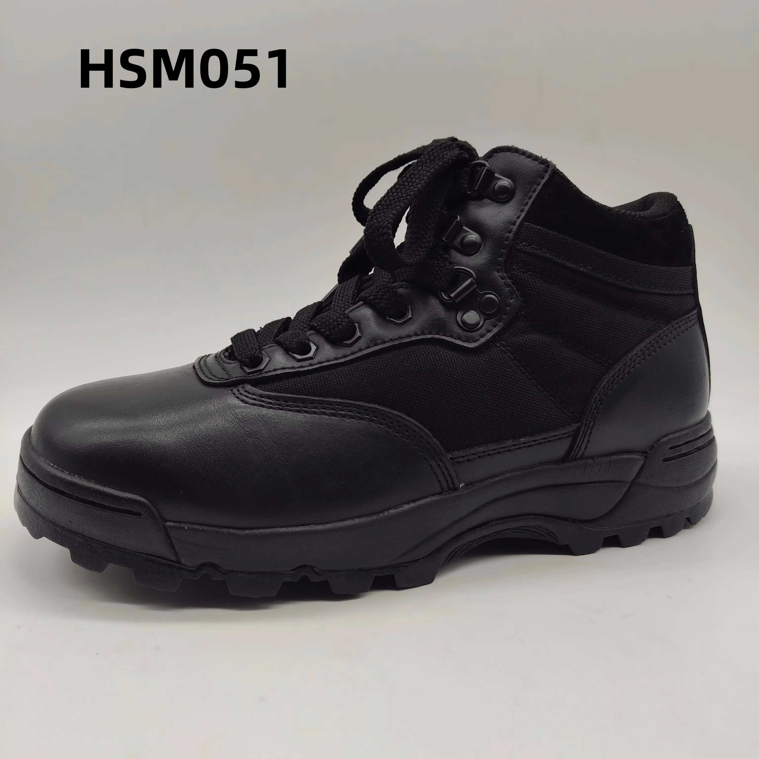 YWX,Outdoor Practice 4 Inch High-Elasticity Sole Black Tactical Boots Cross-border Low Cut Pareshot Combat Boots With Zip HSM051