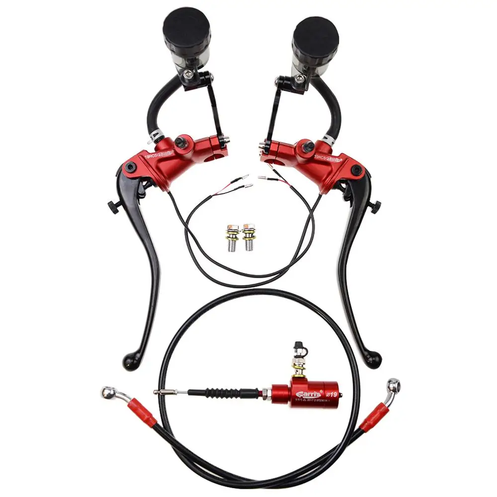 Универсальный мотоциклетный модифицированный Гидравлический тормозной цилиндр GOOFIT 7/8 дюйма 22 мм, набор рычагов сцепления гидравлического насоса с жидкостью