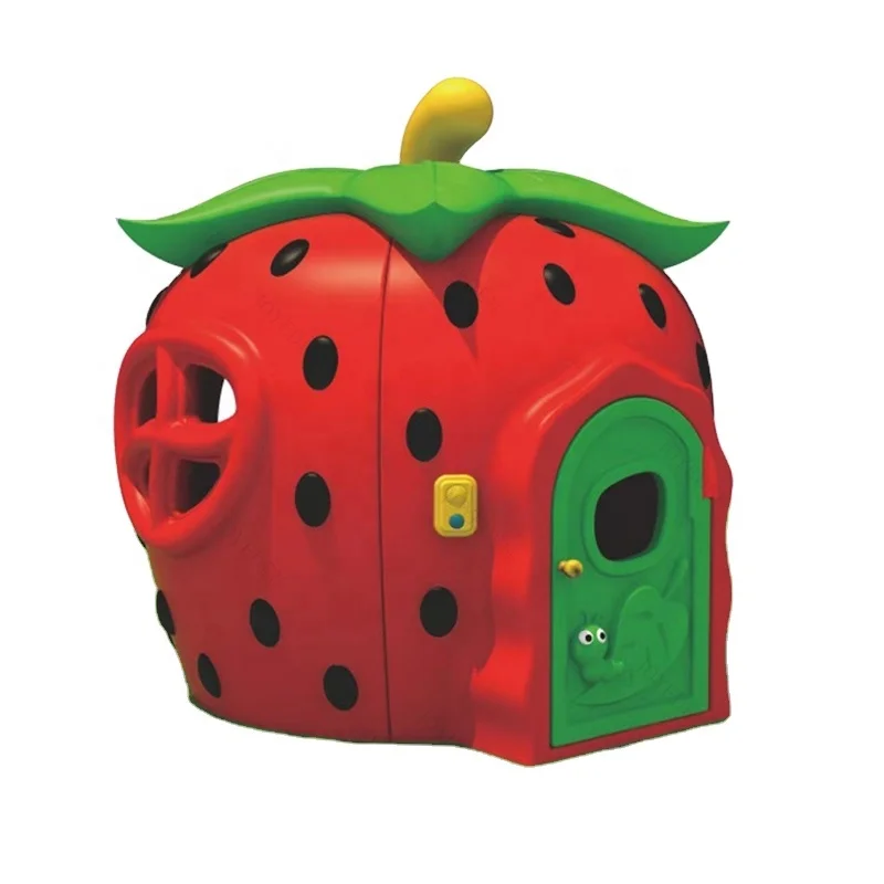 Promotion Attractive Design Indoor Games Strawberry Style Plastic Castle Children House Playhouse with Slide