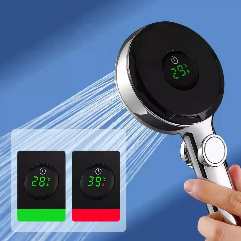 Temperature Sensor Led Shower Head Color Changing Hand Shower Spray