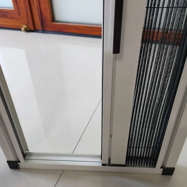 Retractable Pleated Mesh Sliding Insect Screen Window and Door
