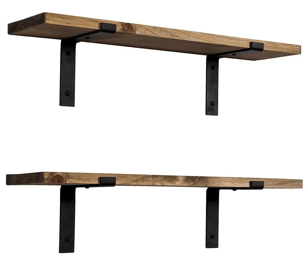 Hot selling wholesale high quality metal Z-bracket wall-mounted wooden shelf rack